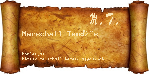 Marschall Tamás névjegykártya